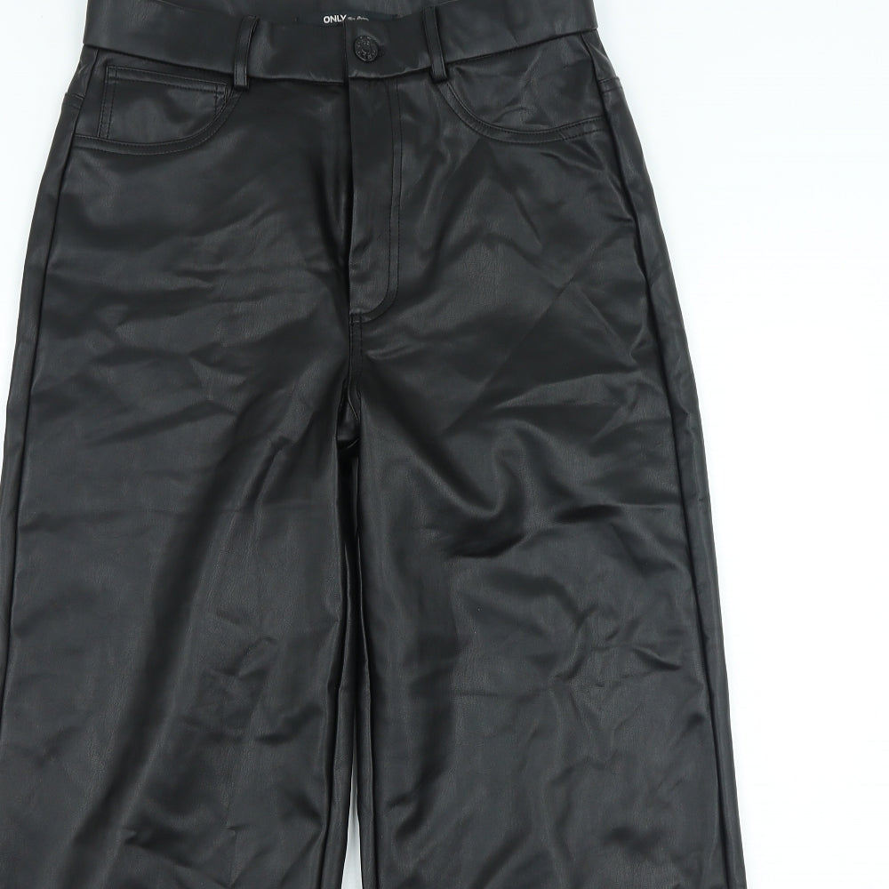 Only Womens Black Polyester Trousers Size M L24 in Regular Zip