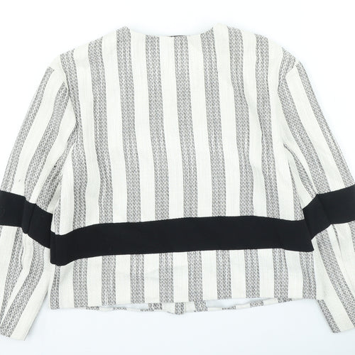 River Island Womens Multicoloured Striped Jacket Size 10 Snap