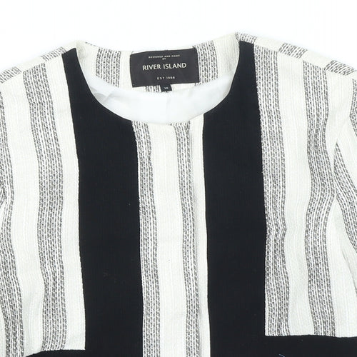 River Island Womens Multicoloured Striped Jacket Size 10 Snap