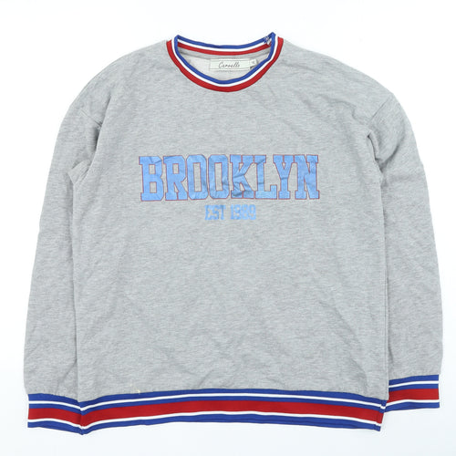 cervello Womens Grey Cotton Pullover Sweatshirt Size 12 Pullover - Brooklyn