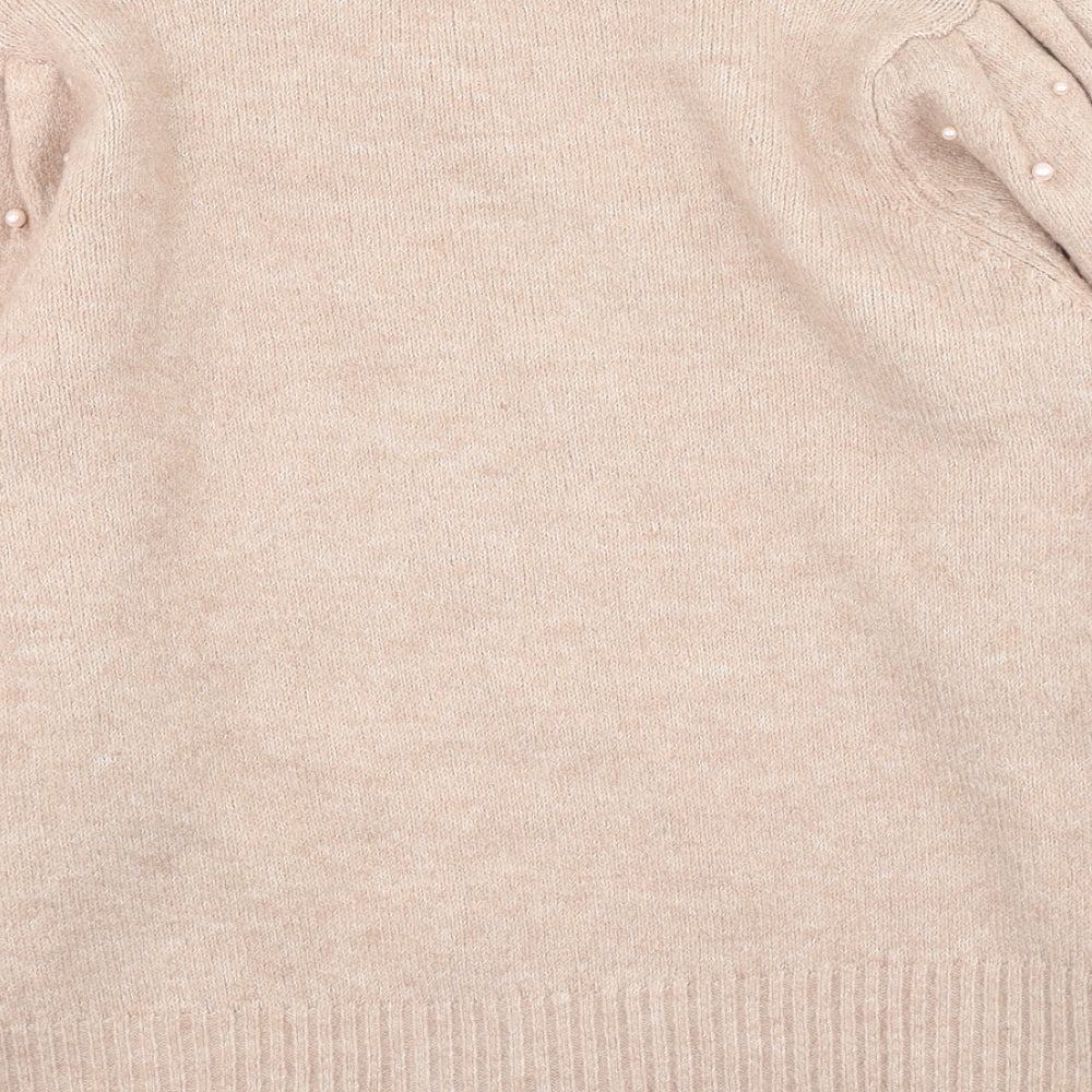 Primark Womens Pink High Neck Acrylic Pullover Jumper Size S