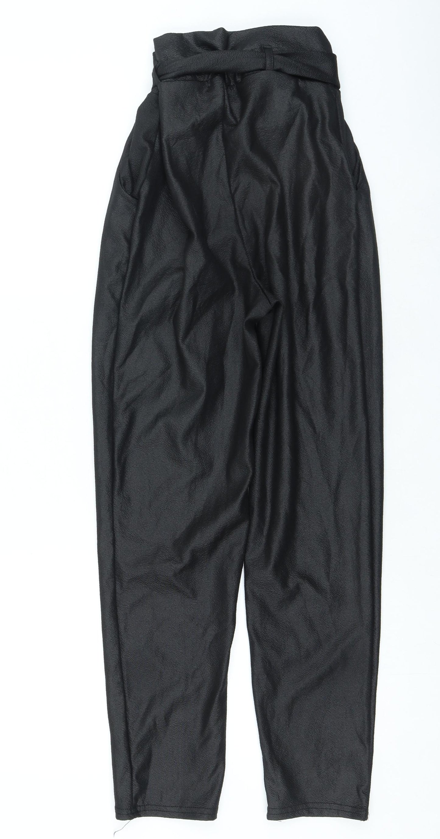 Boohoo Womens Black Polyester Trousers Size 6 L23 in Regular