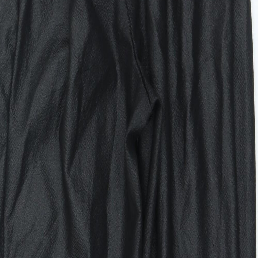 Boohoo Womens Black Polyester Trousers Size 6 L23 in Regular