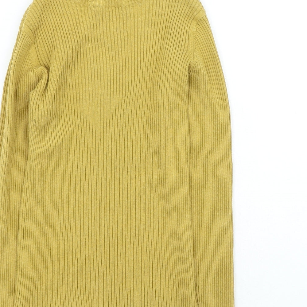 NEXT Girls Yellow High Neck Cotton Pullover Jumper Size 11 Years Pullover