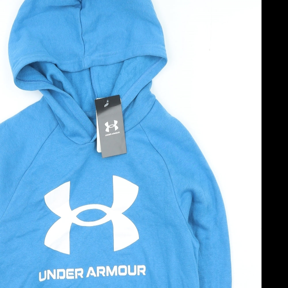 Under armour Boys Blue Cotton Pullover Hoodie Size 12-13 Years Pullover