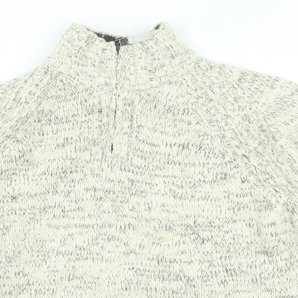 Marks and Spencer Mens Beige High Neck Acrylic Pullover Jumper Size L