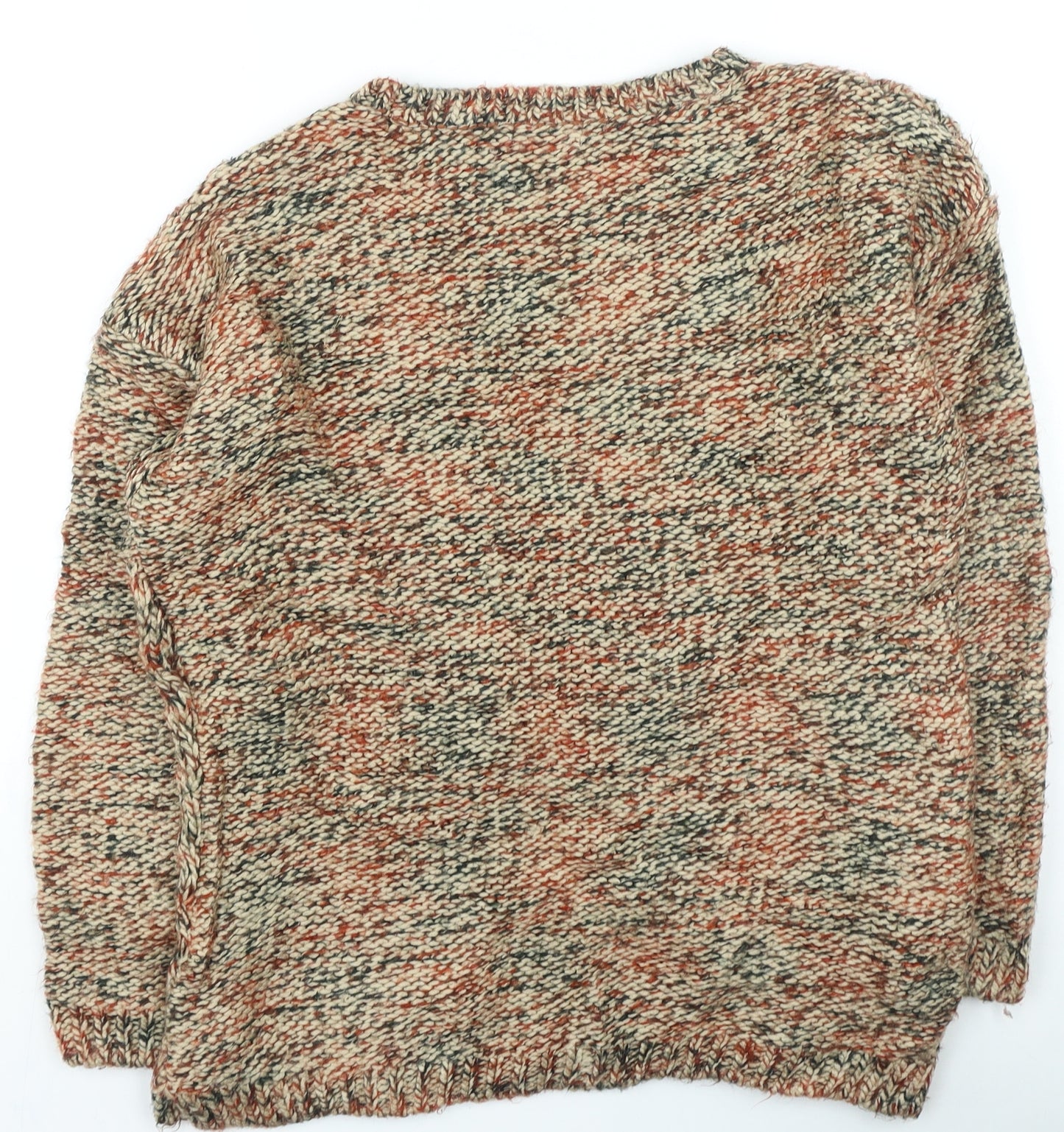 TU Womens Orange Round Neck Acrylic Pullover Jumper Size 10