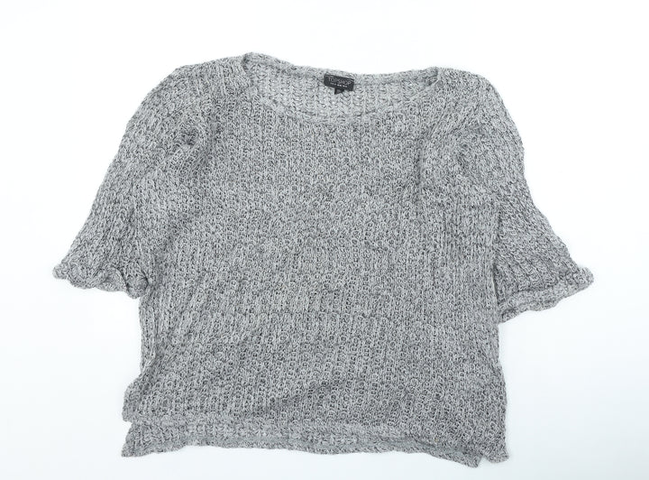 Topshop Womens Grey Round Neck Acrylic Pullover Jumper Size 14