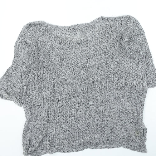 Topshop Womens Grey Round Neck Acrylic Pullover Jumper Size 14