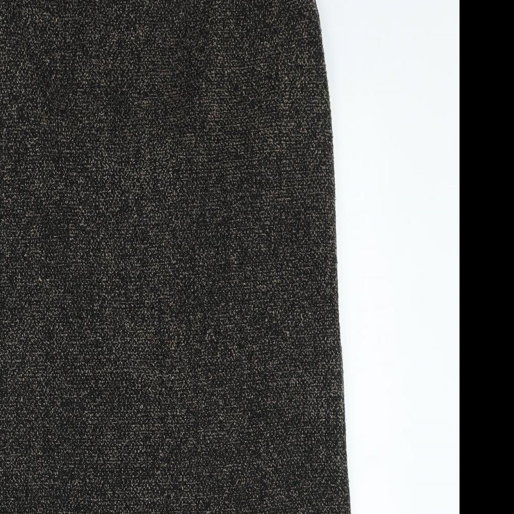 Marks and Spencer Womens Brown Polyester Straight & Pencil Skirt Size 12 Zip