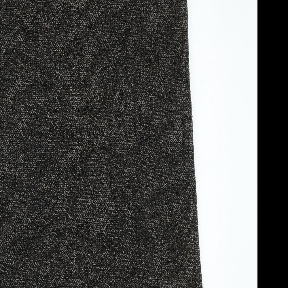 Marks and Spencer Womens Brown Polyester Straight & Pencil Skirt Size 12 Zip