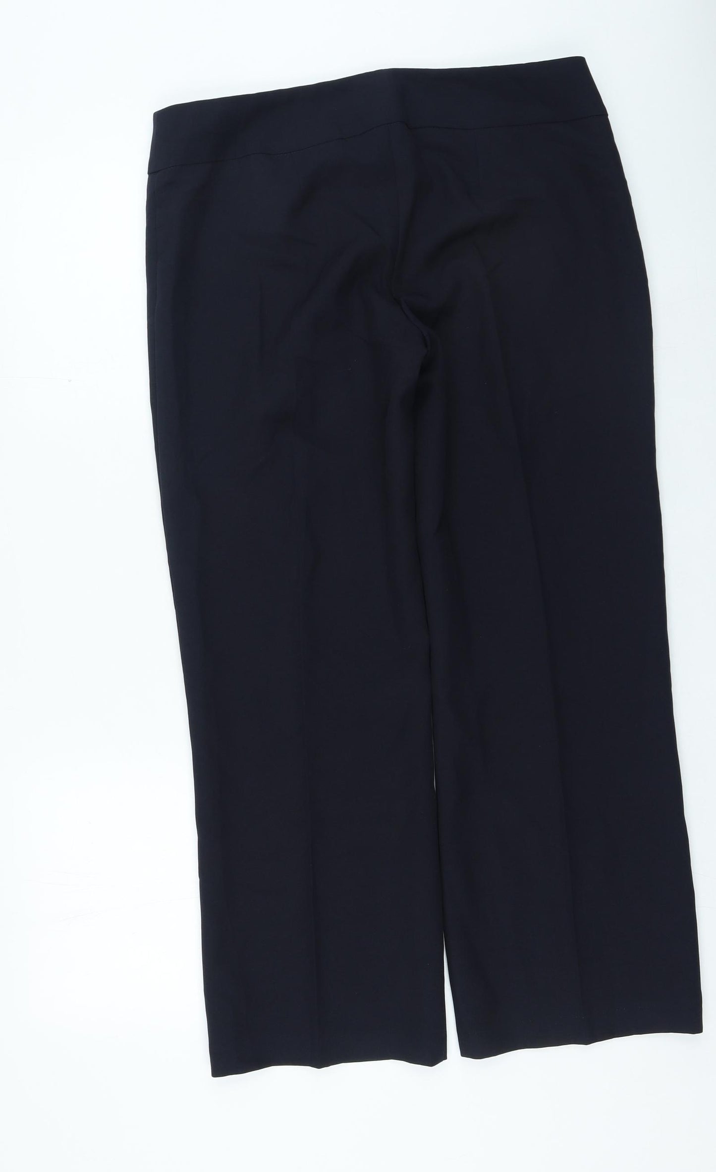 F&F Womens Blue Polyester Trousers Size 14 L26 in Regular Zip