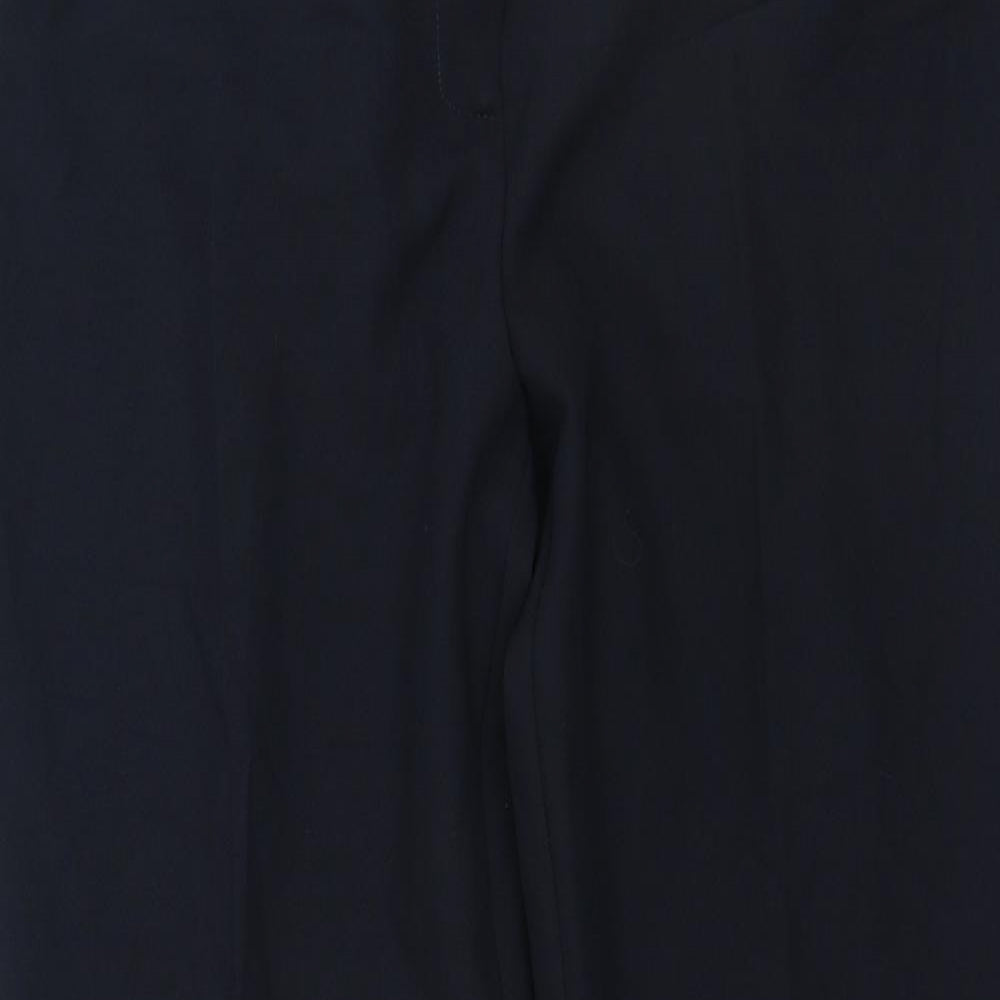 F&F Womens Blue Polyester Trousers Size 14 L26 in Regular Zip