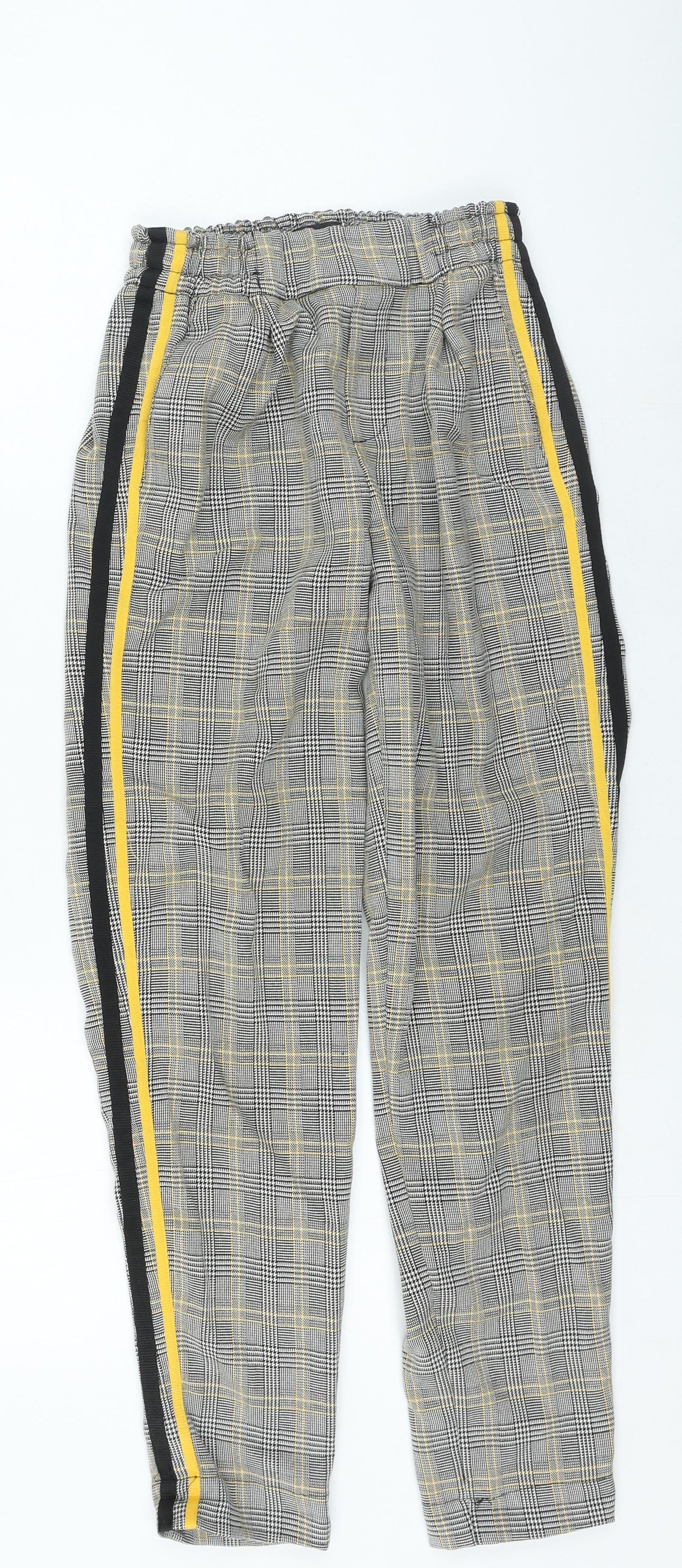 Bershka Womens Multicoloured Plaid Polyester Trousers Size XS L26 in Regular