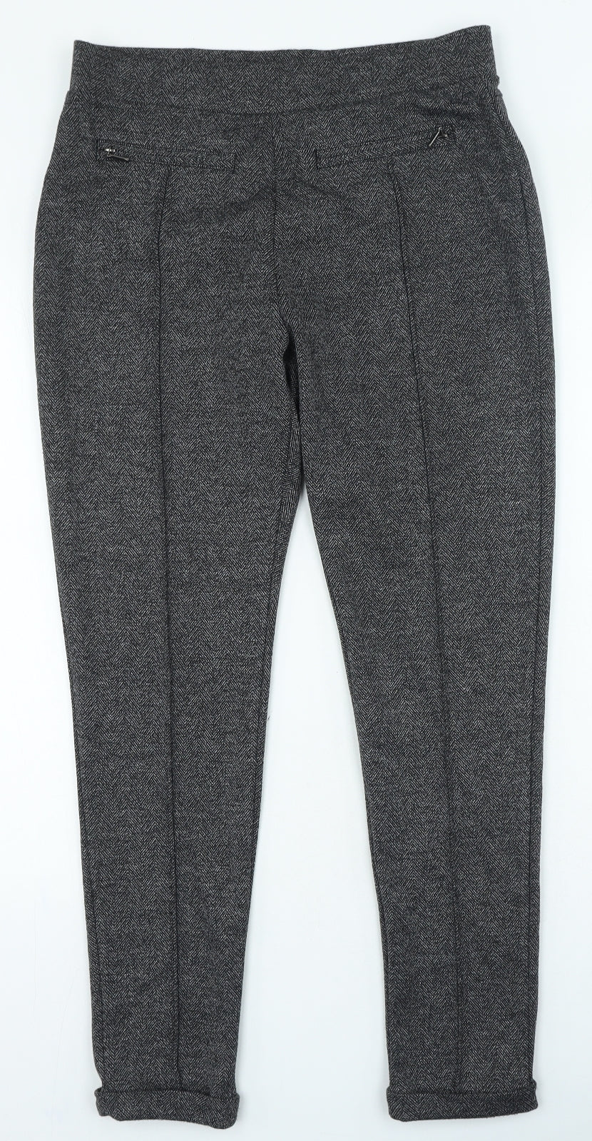 TU Womens Grey Polyester Trousers Size 14 L25 in Regular