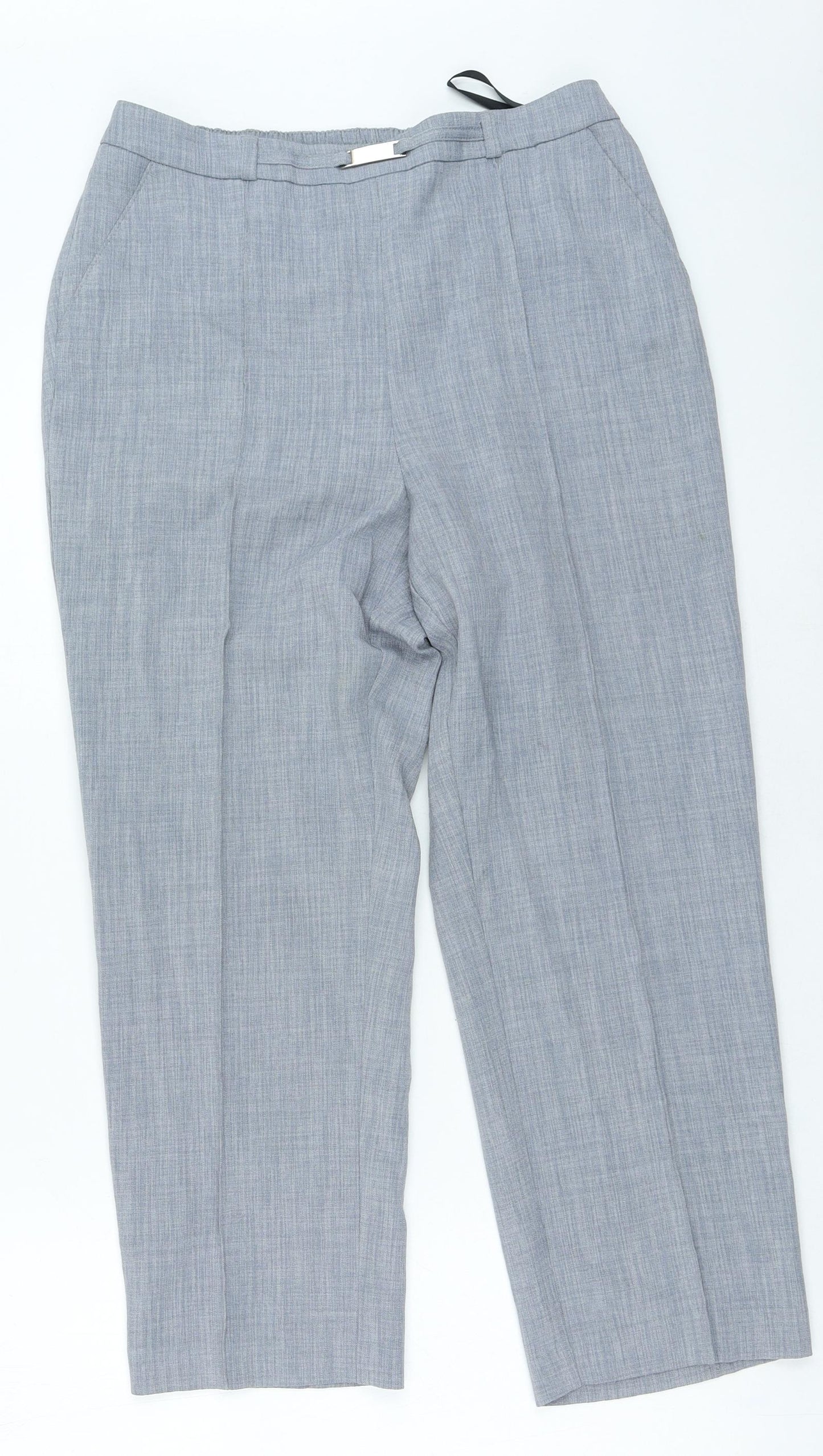 Honor Millburn Womens Grey Polyester Trousers Size 12 L23 in Regular