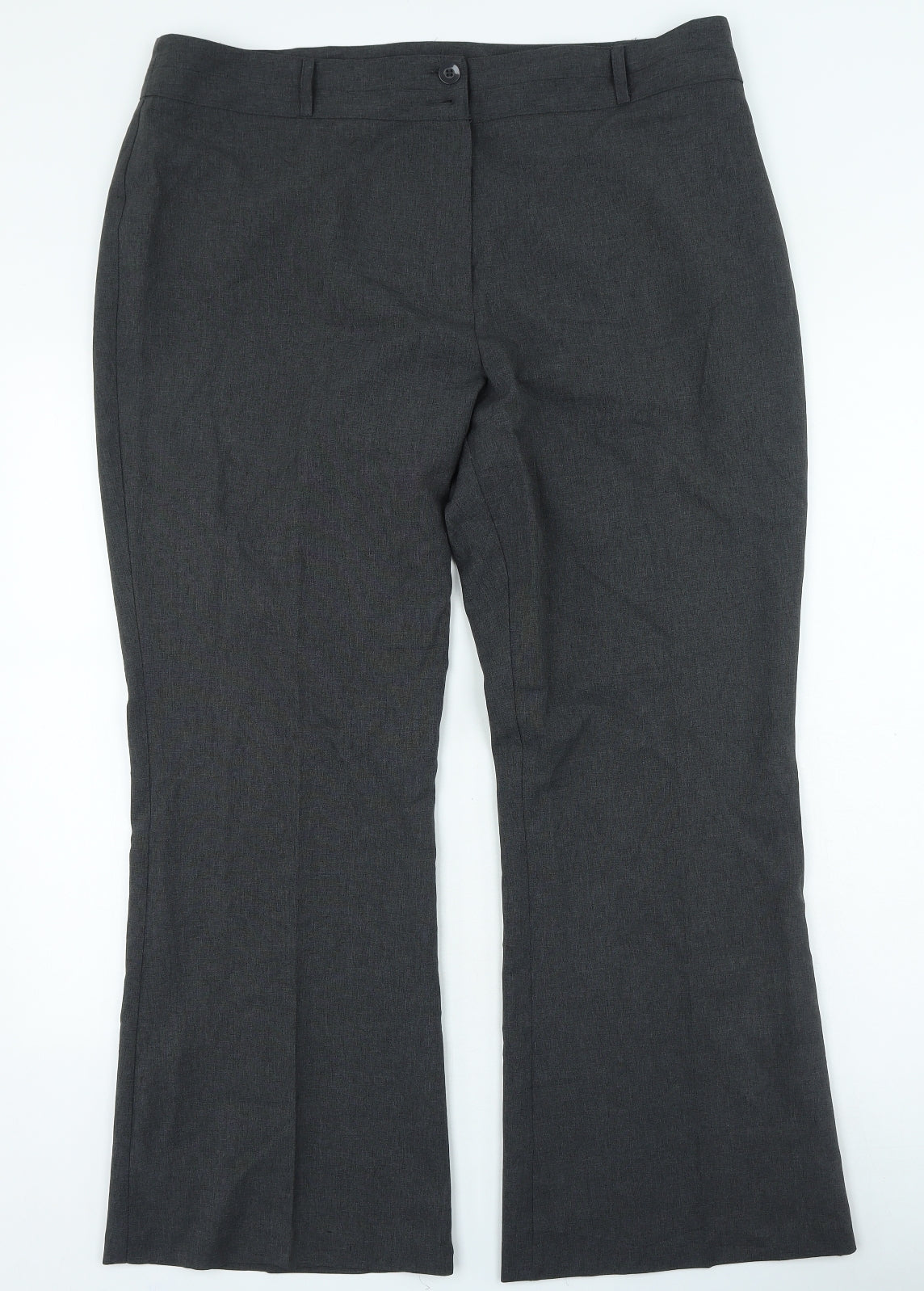 Papaya Womens Grey Polyester Trousers Size 18 L26 in Regular Zip