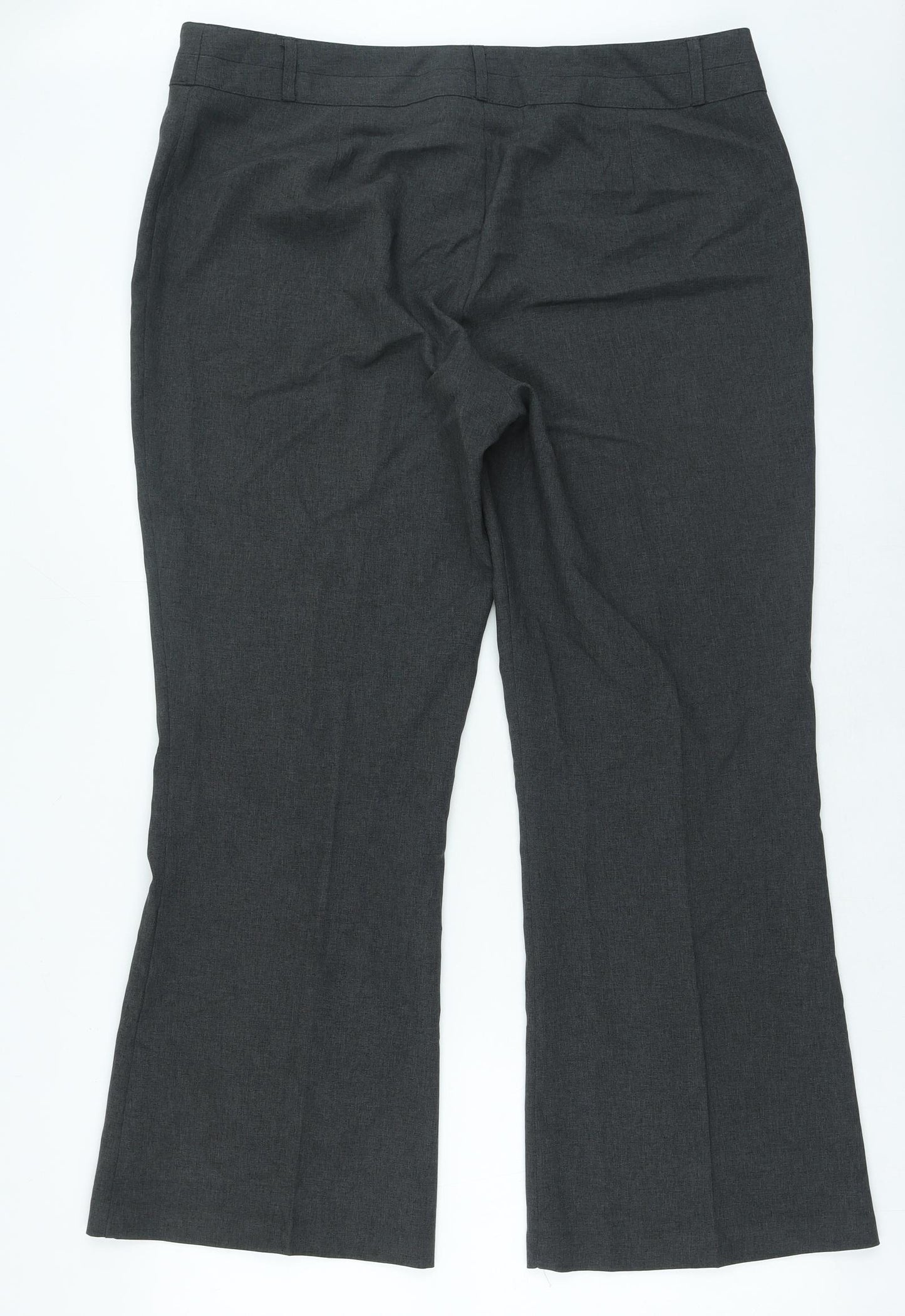 Papaya Womens Grey Polyester Trousers Size 18 L26 in Regular Zip