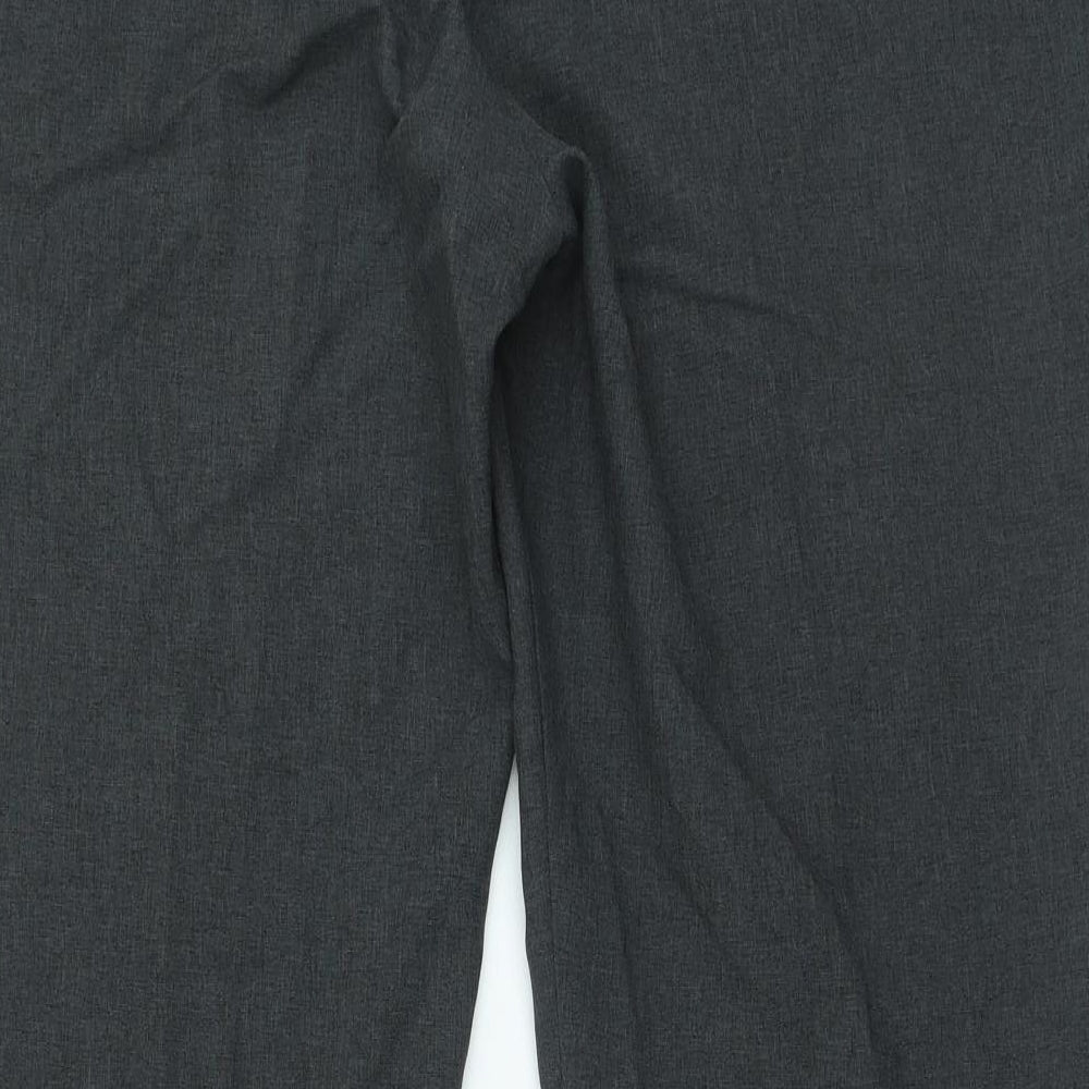 Papaya Womens Grey Polyester Trousers Size 18 L26 in Regular Zip