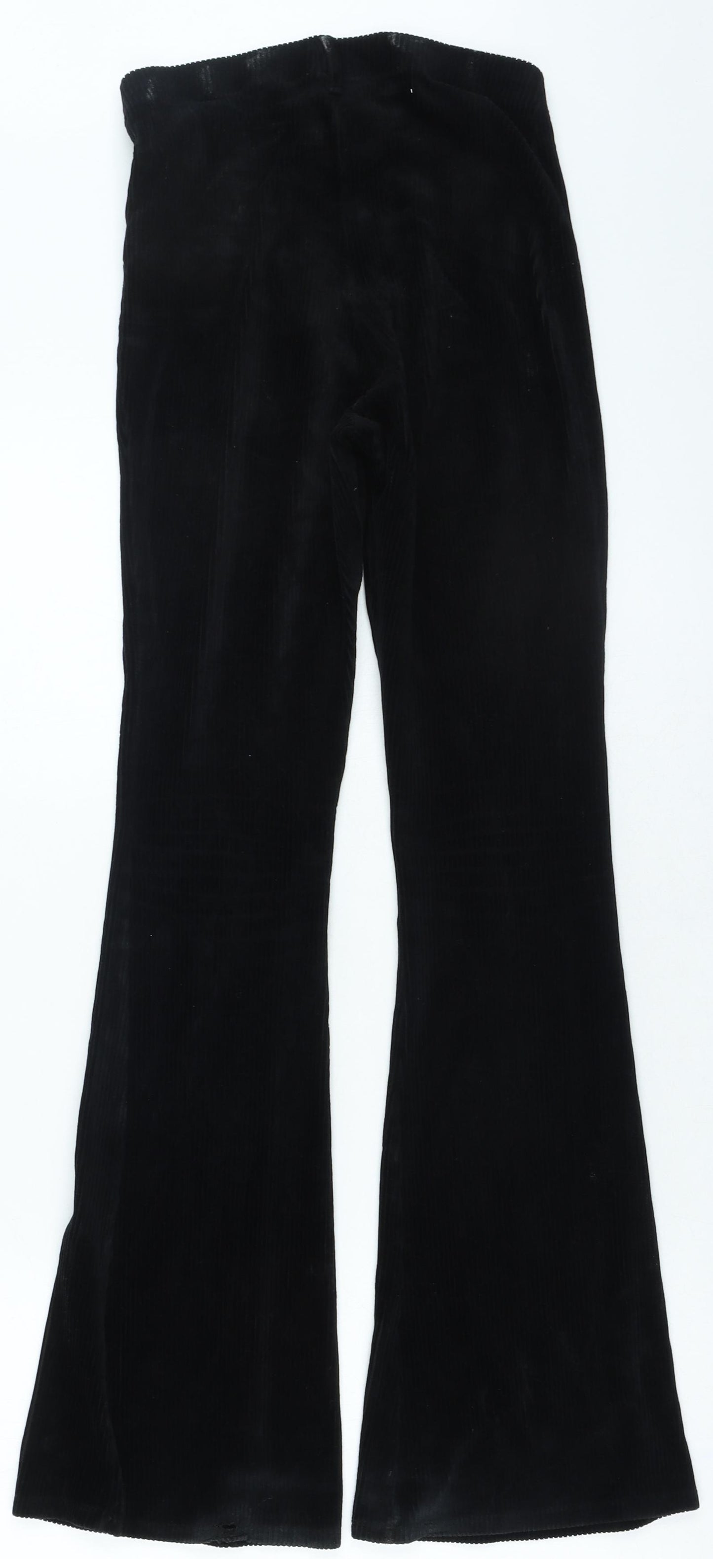 Topshop Womens Black Cotton Trousers Size 10 L27 in Regular Zip