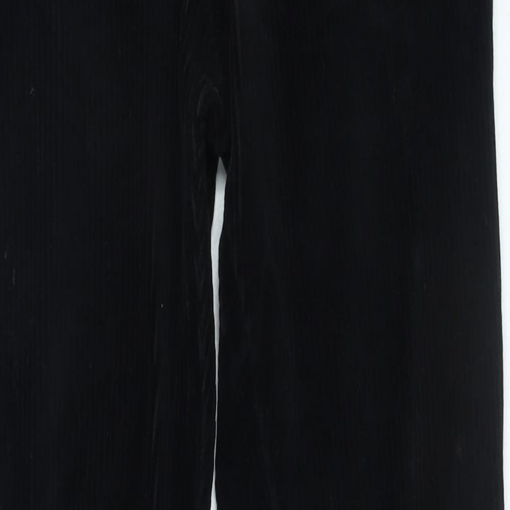 Topshop Womens Black Cotton Trousers Size 10 L27 in Regular Zip