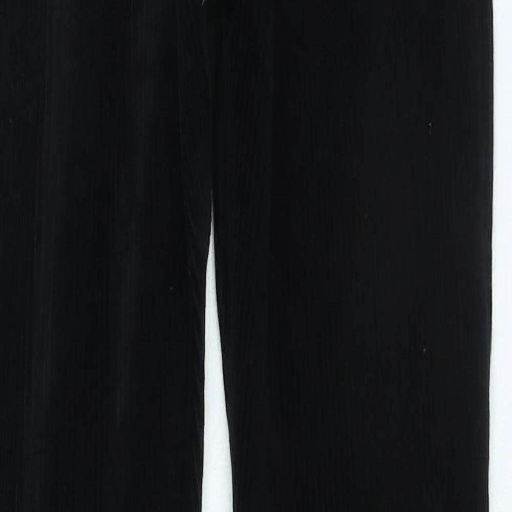 Topshop Womens Black Cotton Trousers Size 10 L27 in Regular Zip