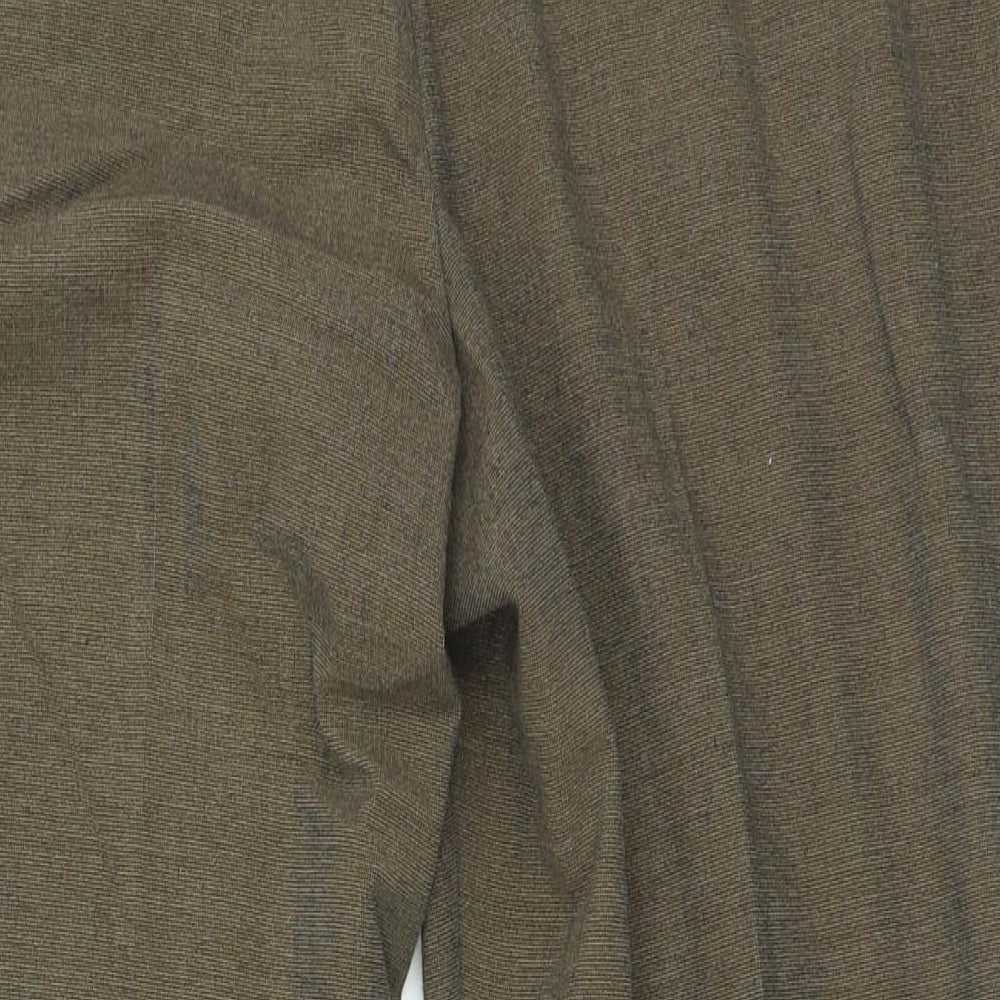Marks and Spencer Womens Brown Polyester Cropped Trousers Size 14 L25 in Regular Zip