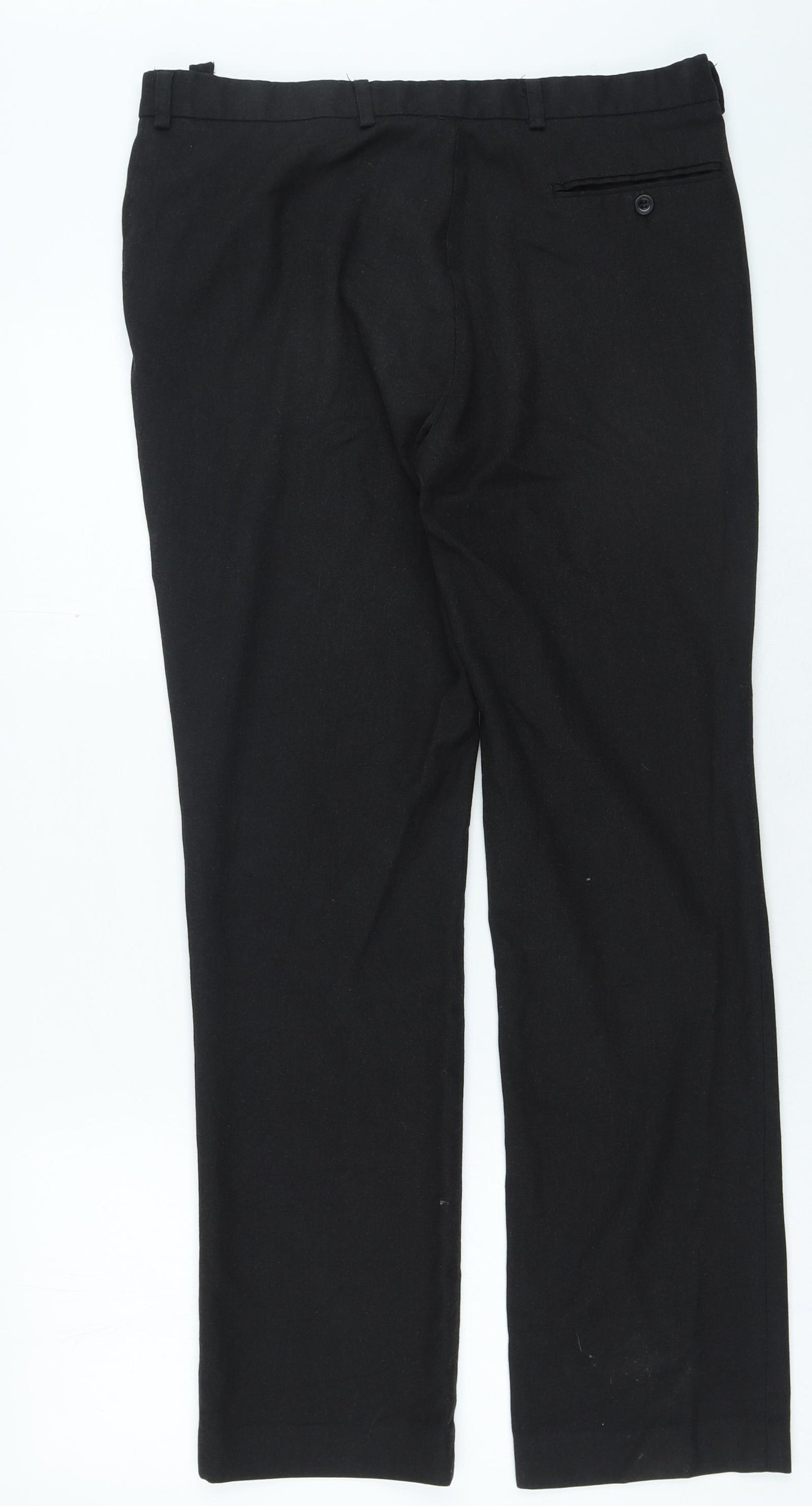 David Luke Mens Grey Polyester Trousers Size 32 in L29 in Regular Zip