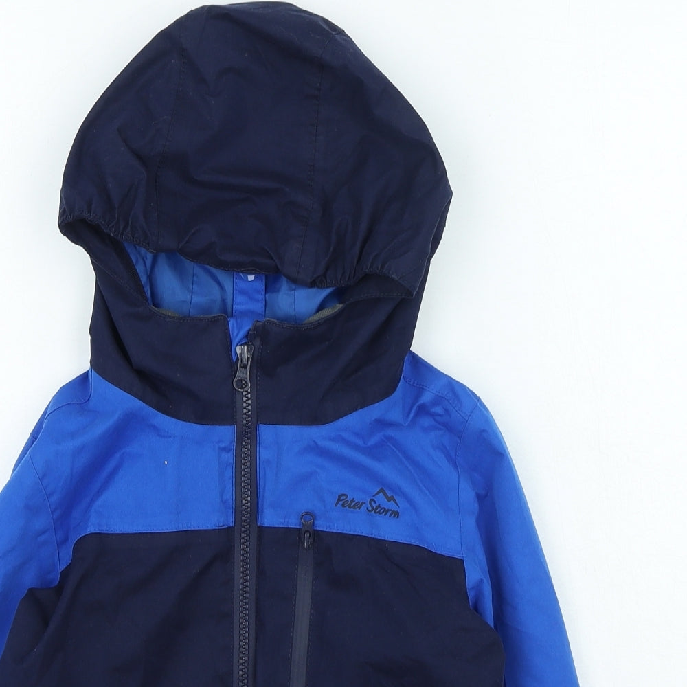 Peter Storm Boys Blue Basic Jacket Jacket Size 5-6 Years Zip