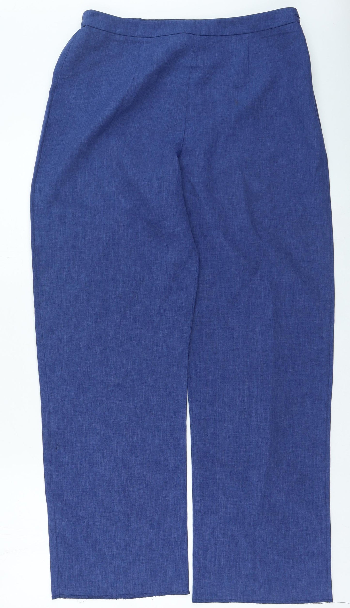 Eastex Womens Blue Polyester Trousers Size 14 L31 in Regular Zip
