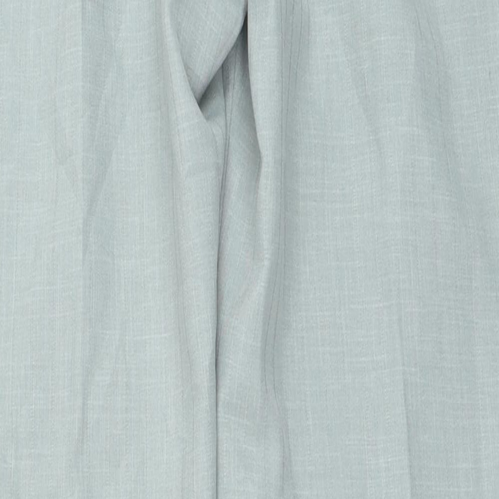 Jeff & Co Womens Grey Striped Polyester Trousers Size 14 L29 in Regular Zip