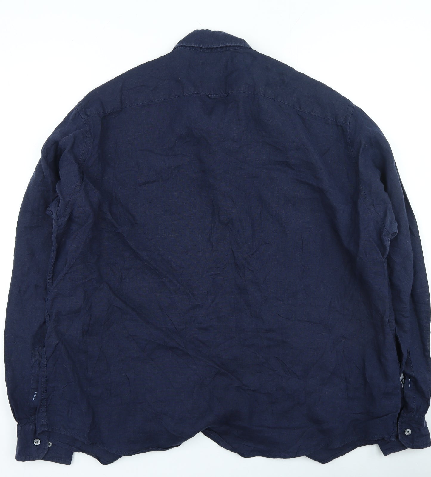 Blue Harbour Womens Blue Cotton Basic Button-Up Size 2XL Collared