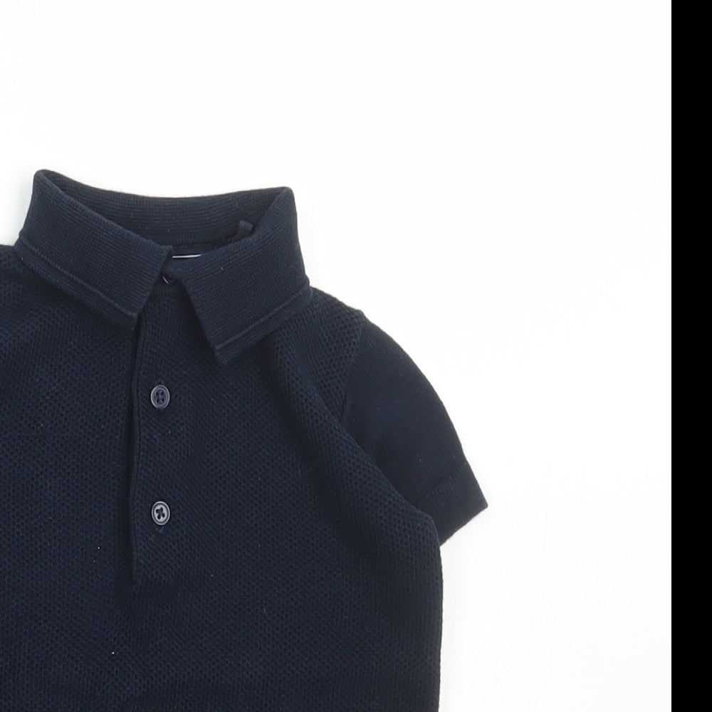 NEXT Boys Blue Cotton Basic Polo Size 3 Years Collared Button