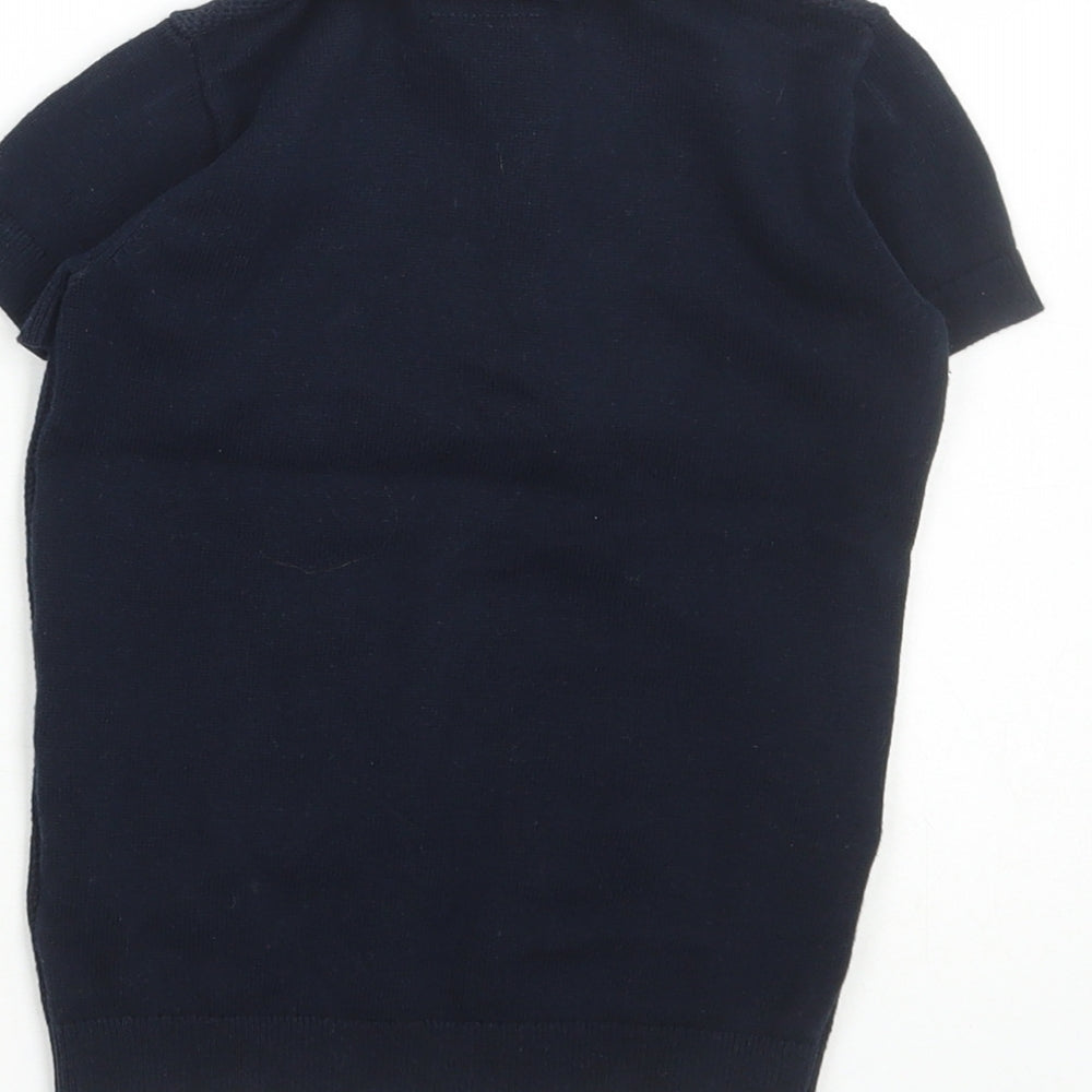 NEXT Boys Blue Cotton Basic Polo Size 3 Years Collared Button