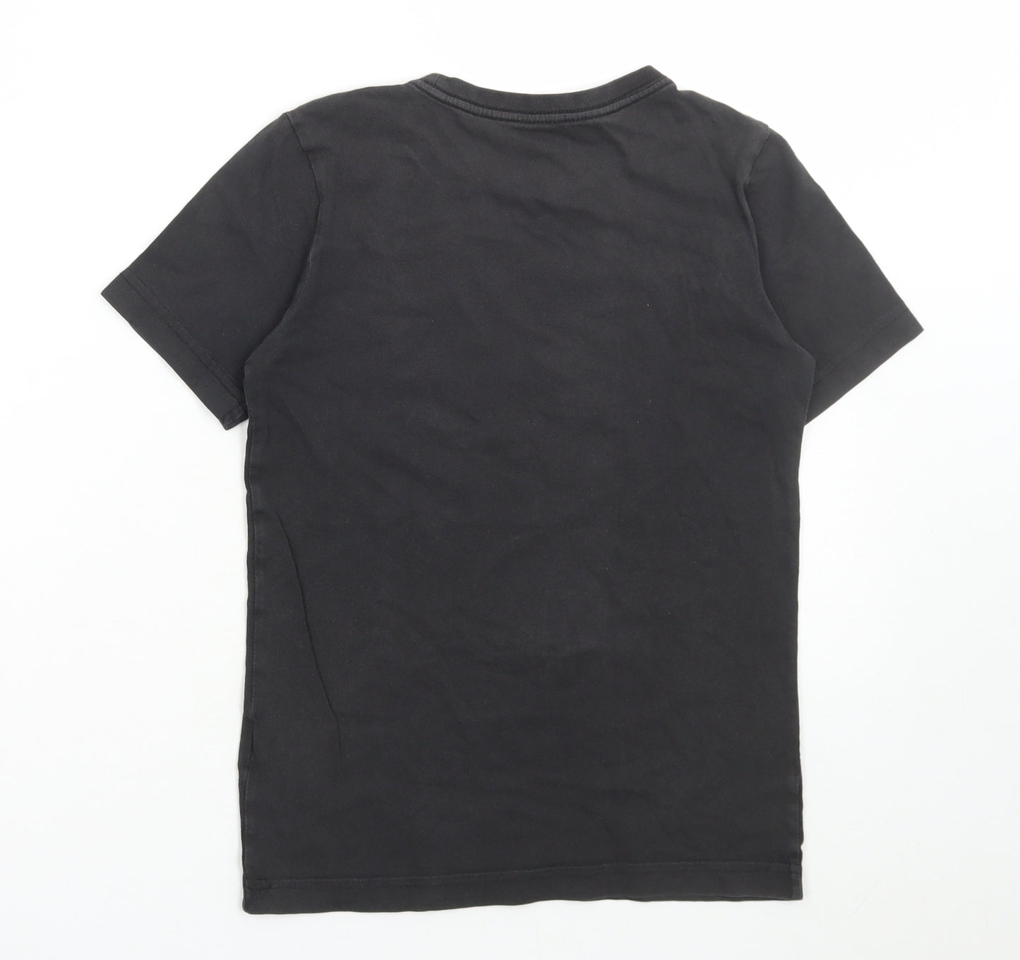 adidas Boys Grey Cotton Pullover T-Shirt Size 9-10 Years Round Neck Pullover - The brand with three stripes