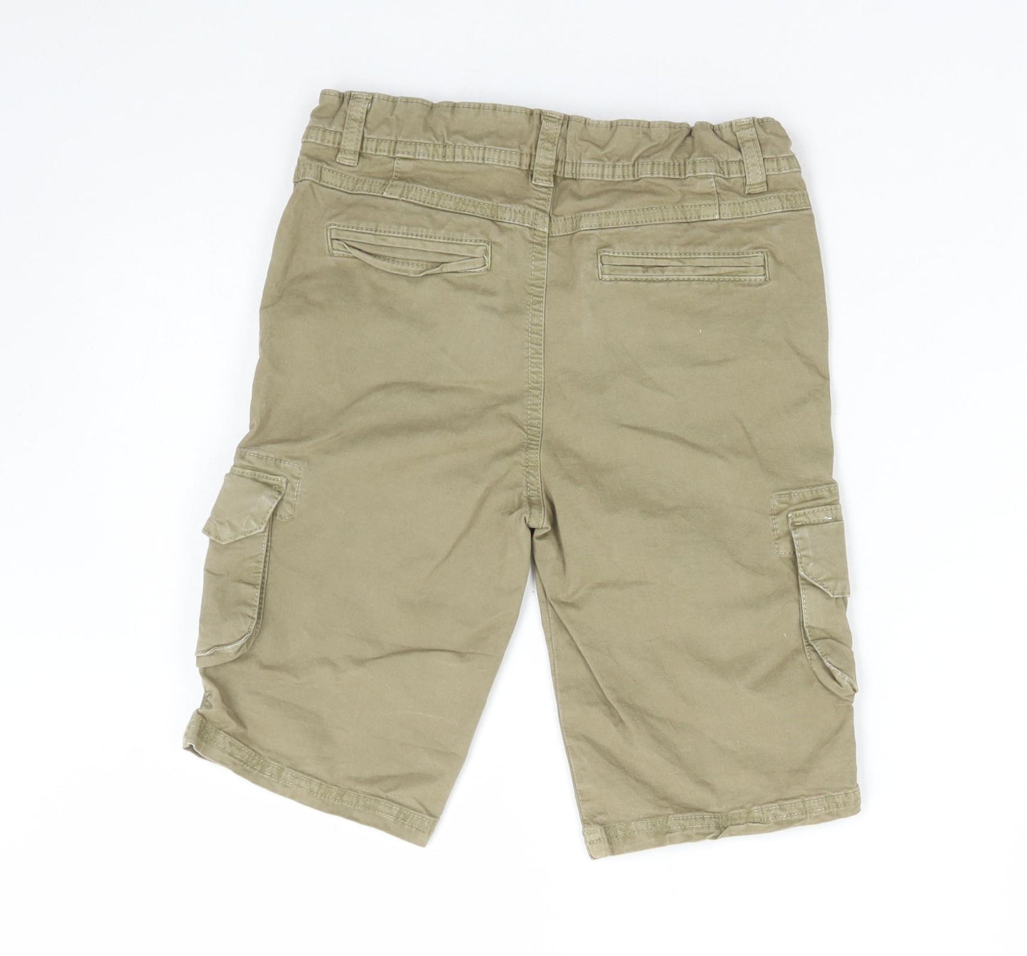 Mothercare Boys Beige Cotton Cargo Shorts Size 9-10 Years Regular Zip