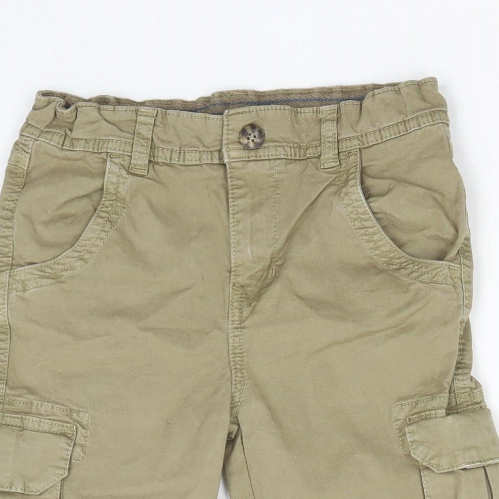 Mothercare Boys Beige Cotton Cargo Shorts Size 9-10 Years Regular Zip