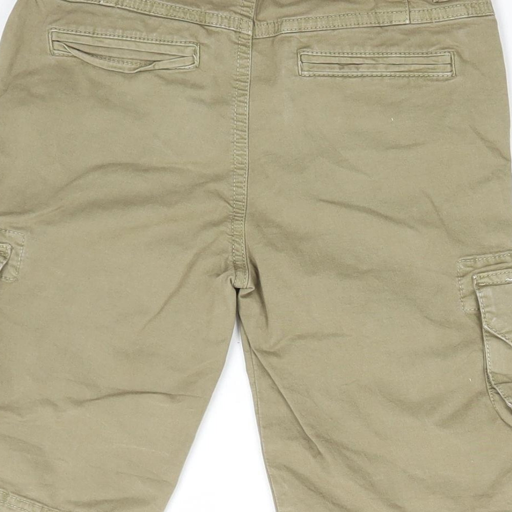 Mothercare Boys Beige Cotton Cargo Shorts Size 9-10 Years Regular Zip