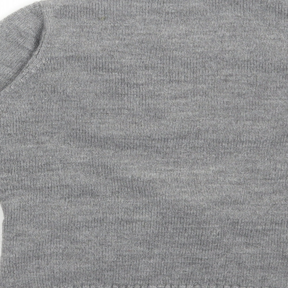 Merry Christmas Boys Grey Round Neck Acrylic Pullover Jumper Size 10-11 Years Pullover - Christmas, Rudolf