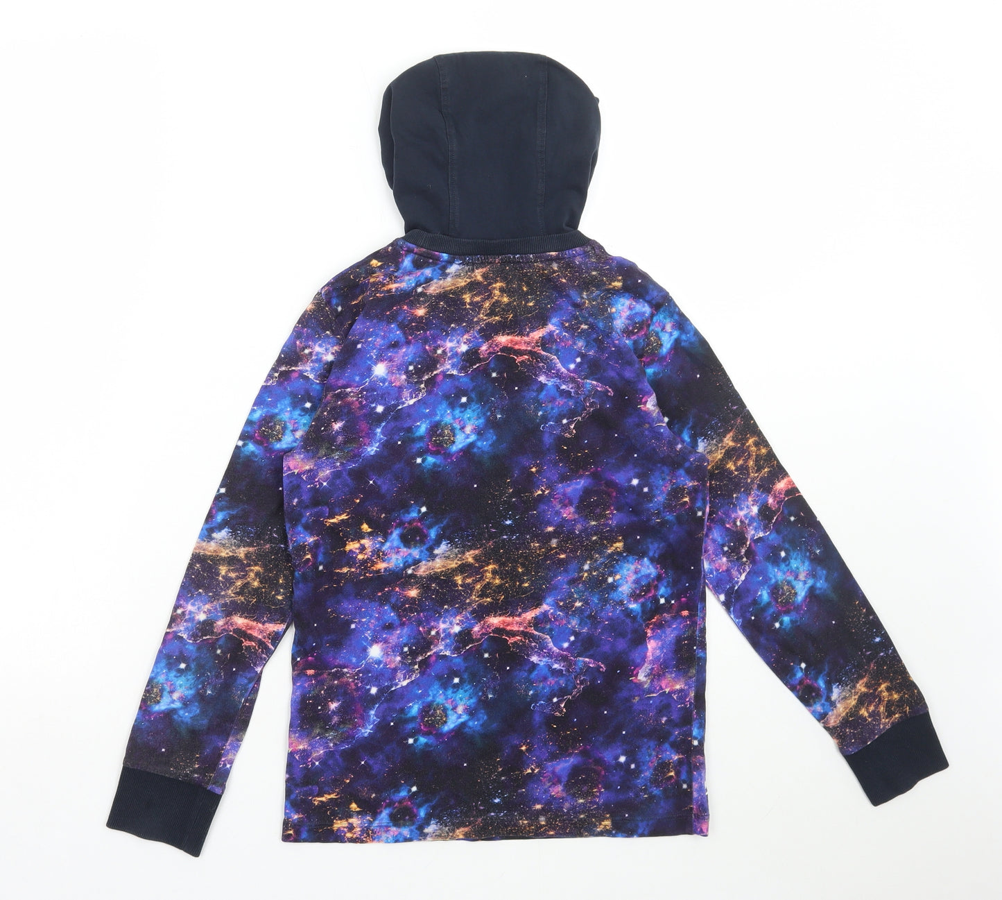 NEXT Boys Multicoloured Geometric Cotton Pullover Hoodie Size 10 Years Pullover - Galaxy Print