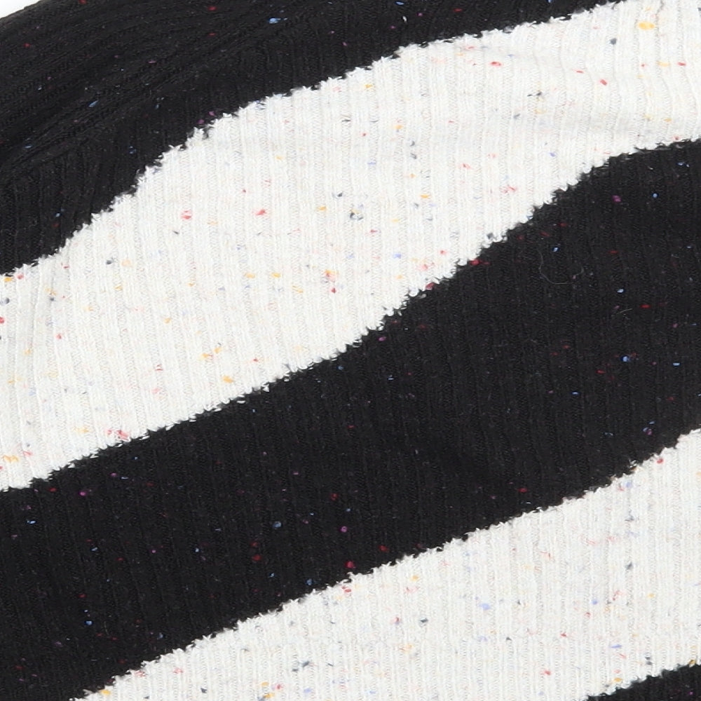 Marks and Spencer Womens Multicoloured Boat Neck Striped Acrylic Pullover Jumper Size S