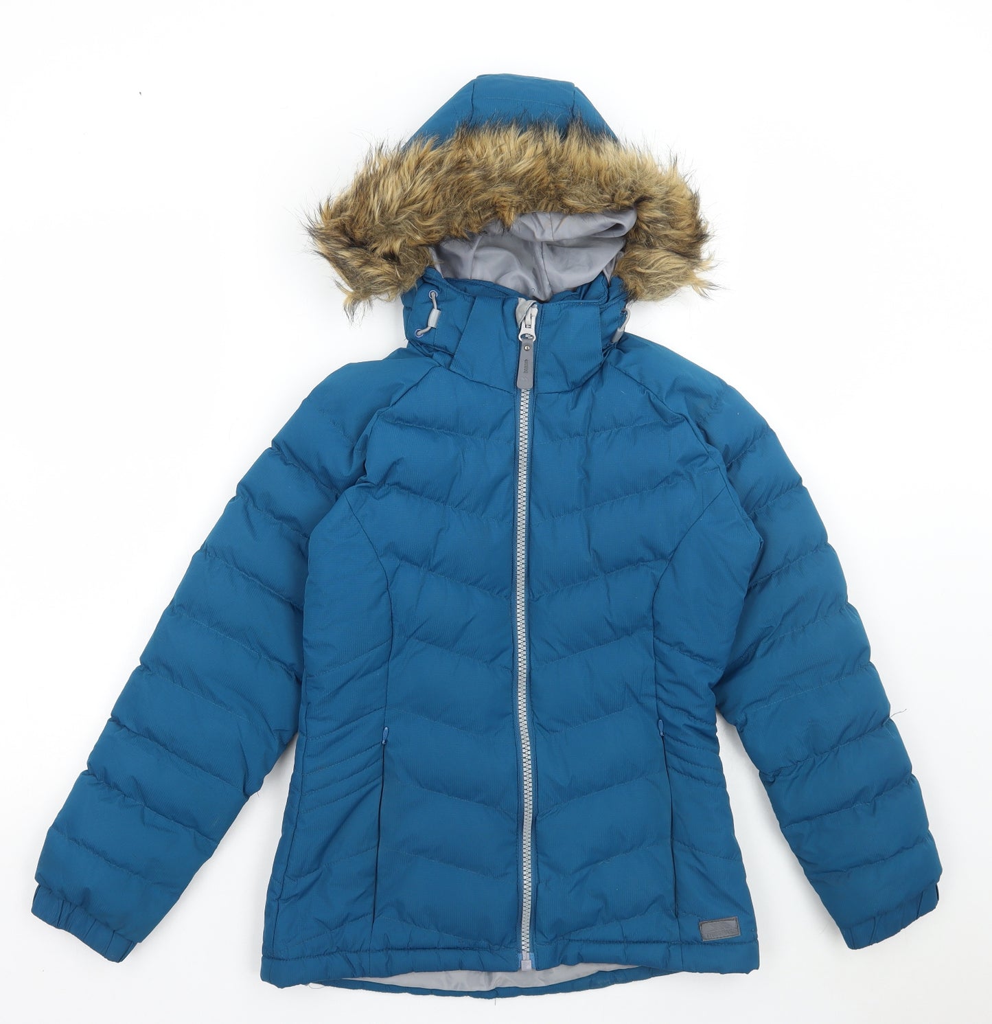 Trespass Womens Blue Parka Coat Size 2XS Zip