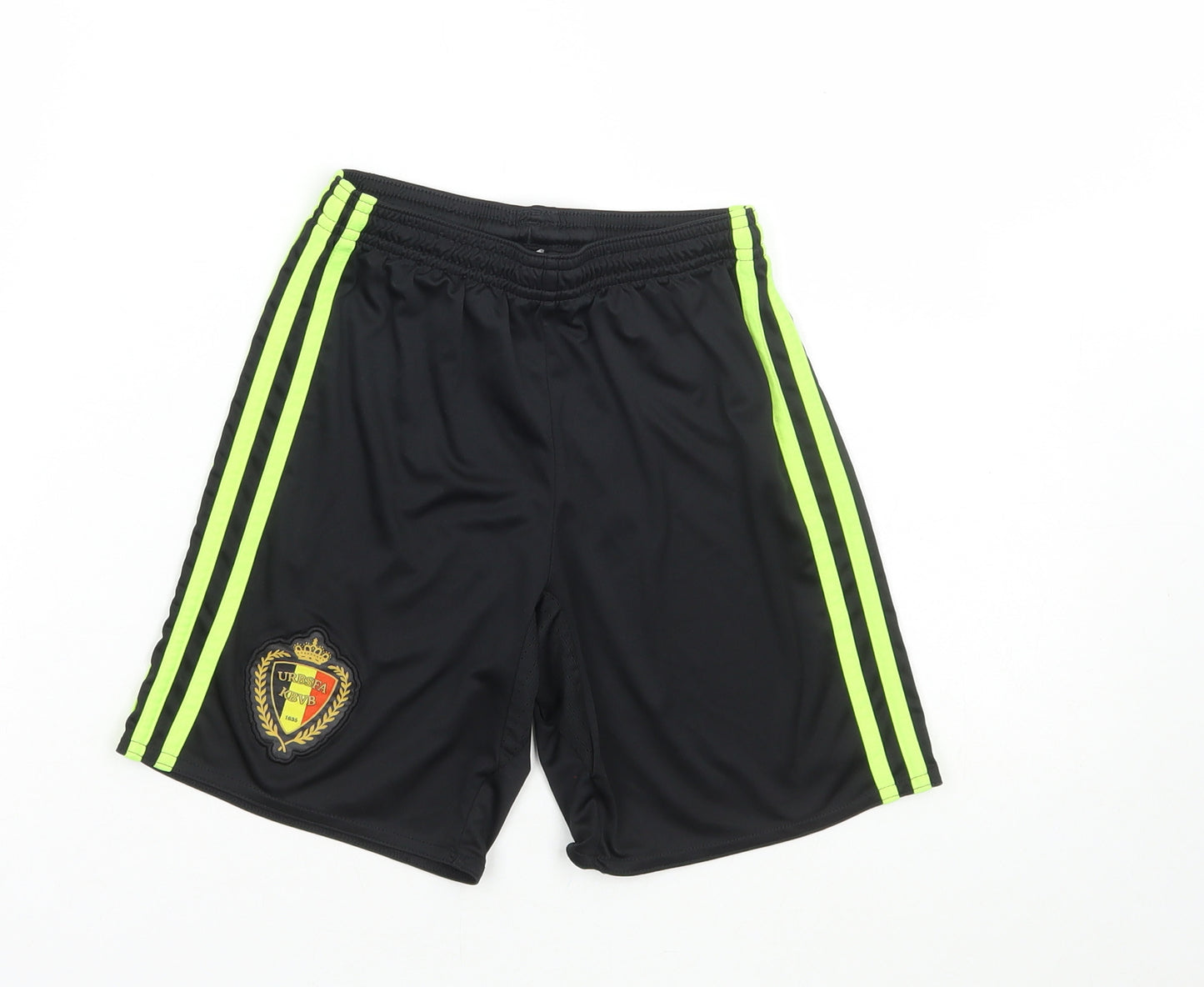 adidas Boys Black Polyester Sweat Shorts Size 9-10 Years Regular Drawstring - Belgium F.C.