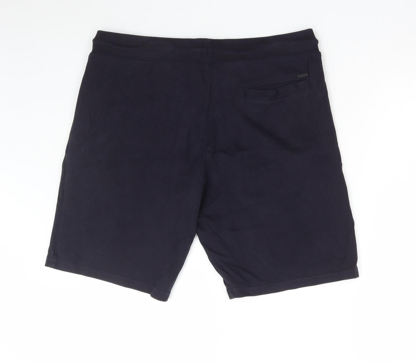 NEXT Mens Blue Cotton Sweat Shorts Size L L10 in Regular Drawstring