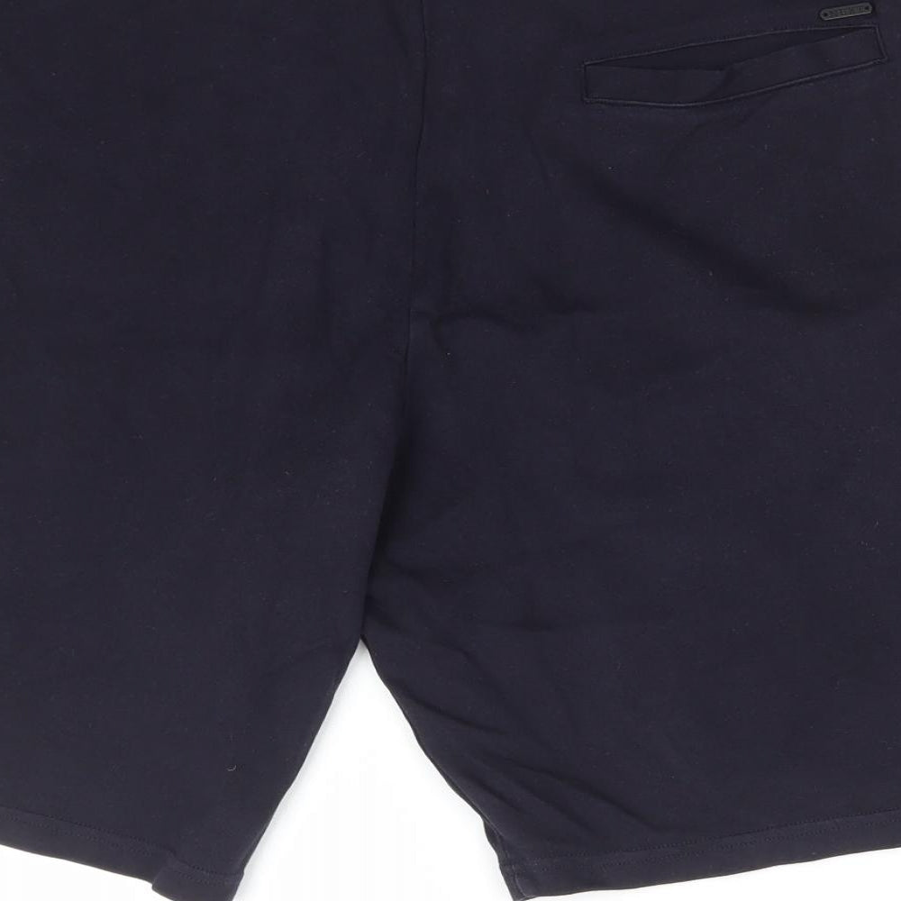 NEXT Mens Blue Cotton Sweat Shorts Size L L10 in Regular Drawstring