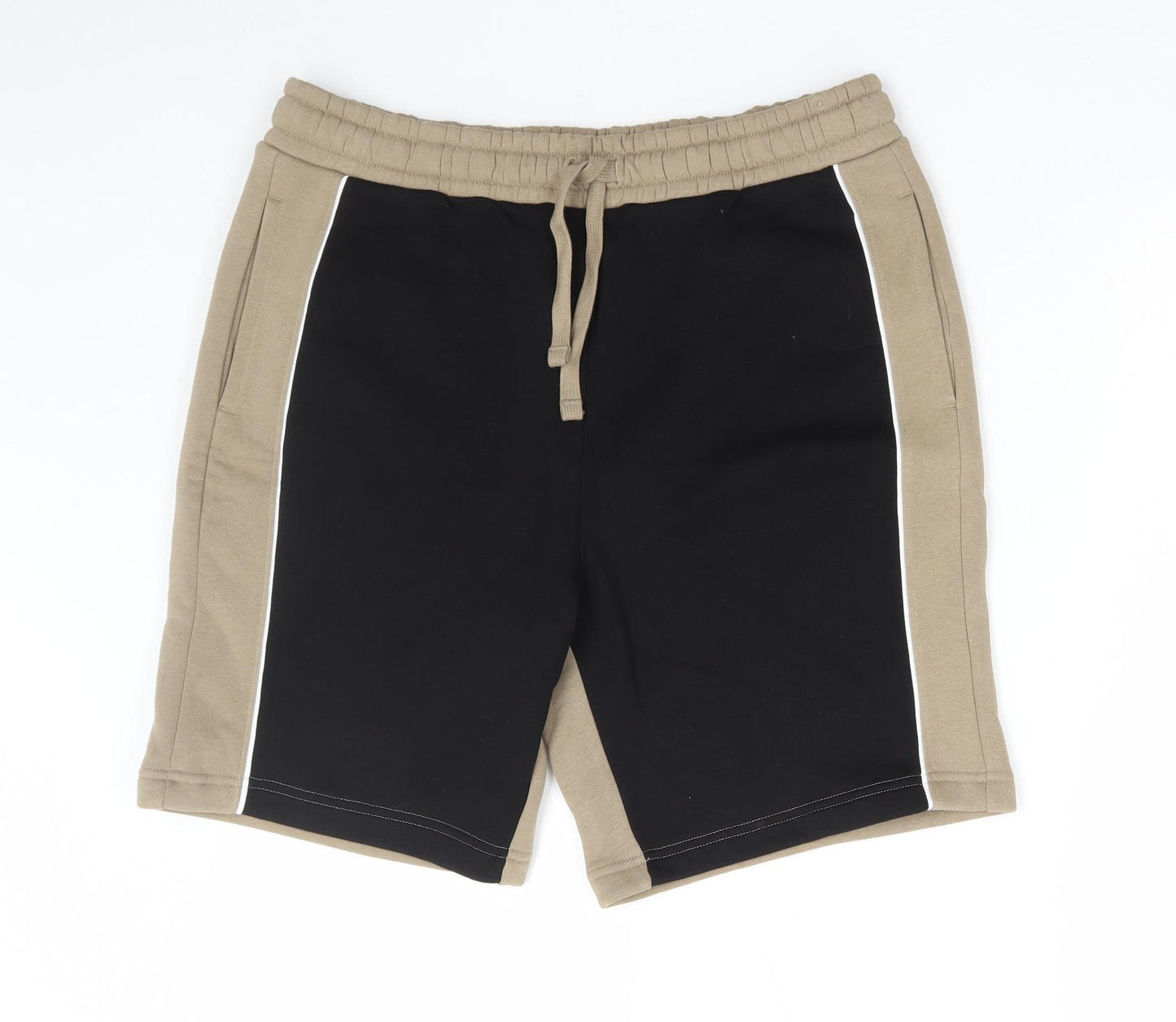 Matalan Mens Beige Cotton Sweat Shorts Size L L9 in Regular Drawstring