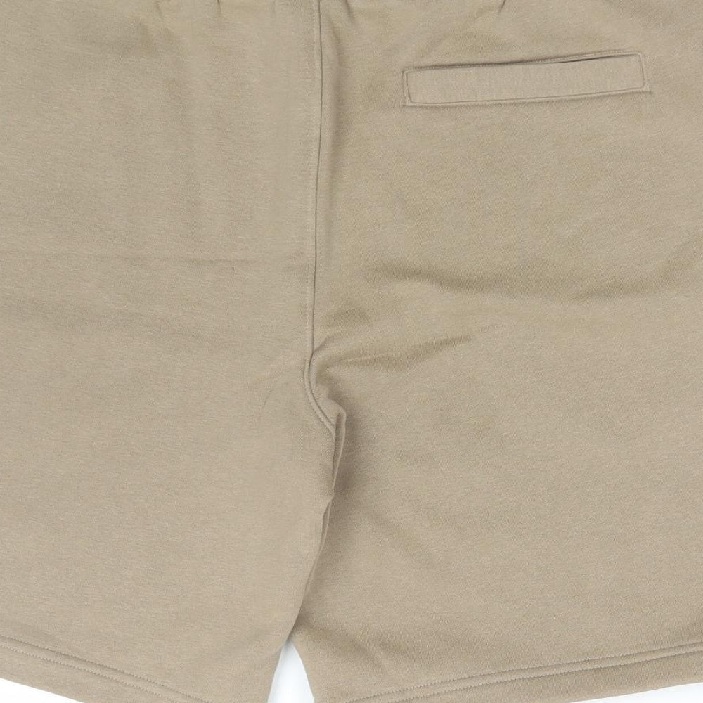 Matalan Mens Beige Cotton Sweat Shorts Size L L9 in Regular Drawstring
