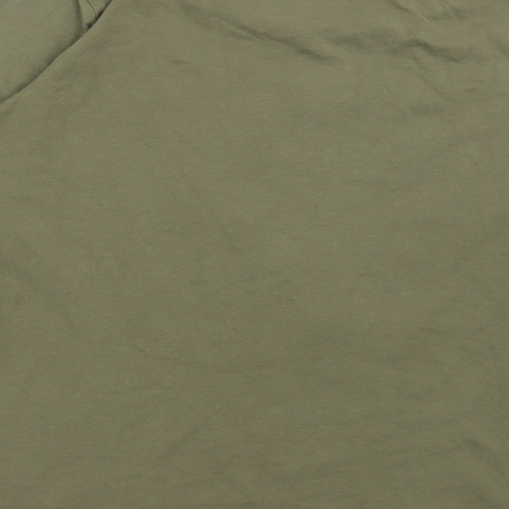 George Womens Green Cotton Basic T-Shirt Size 14 Round Neck - Owl