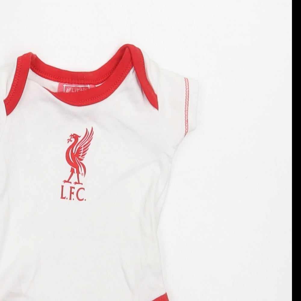 Little Liver Baby White 100% Cotton Bodysuit Outfit/Set Size Newborn Snap - Liverpool FC