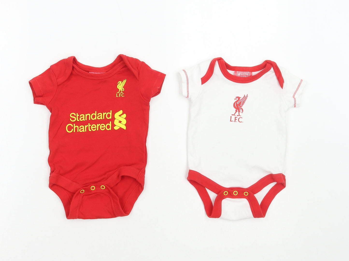 Little Liver Baby Multicoloured Cotton Bodysuit Outfit/Set Size 3-6 Months Snap - Liverpool FC